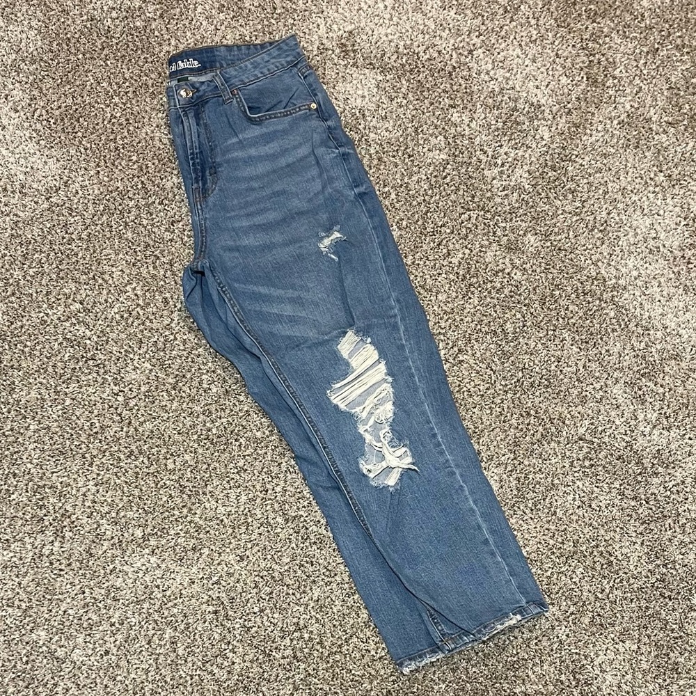 NEW! Wild Fable High Rise Distressed Cropped Mom Jean 10 - Picture 3 of 9